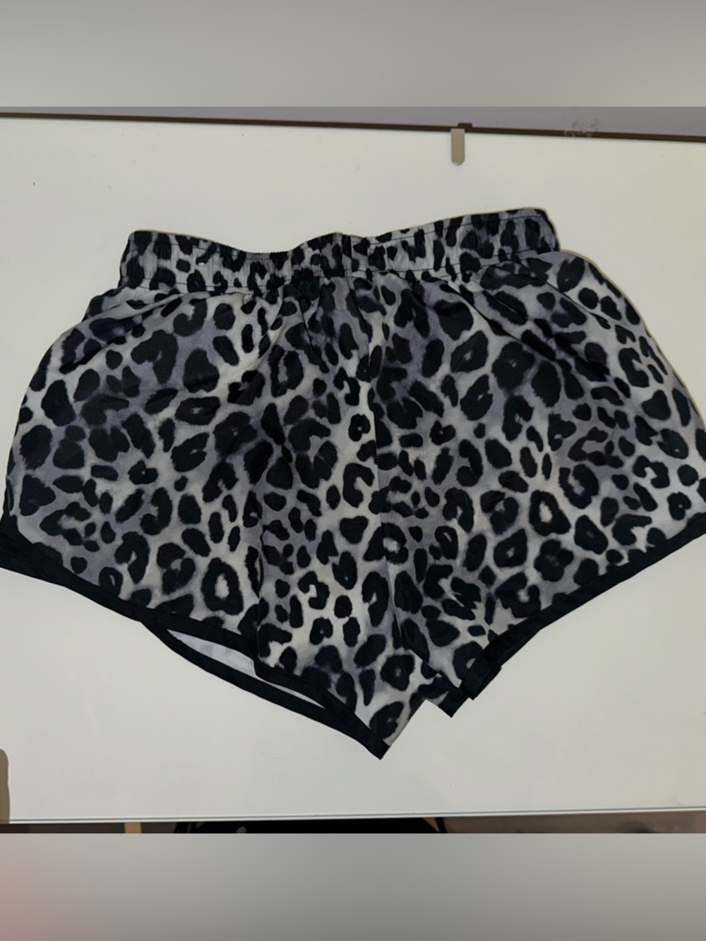 Victoria's Secret Black and Gray Leopard Athletic Shorts - Picture 2 of 3